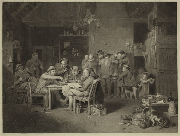 Edward Smith, English, after David Wilkie, English, 1785-1841, The Village Politicians, 19th Century, Etching and engraving printed in black on wove paper, image: 9 3/4 x 13 in.