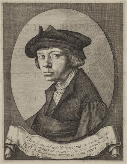 Andries Jacobsz Stock, Dutch, 1580-1648, after Lucas van Leyden, Netherlandish, 1494-1533, Lucas van Leyden, between 1580 and 1648, engraving printed in black ink on laid paper, Sheet: 11 5/8 × 8 3/8 inches (29.5 × 21.3 cm)