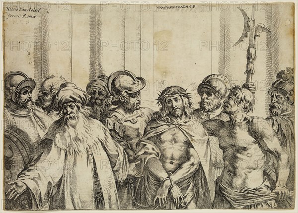 Vespasiano Strada, Italian, 1582-1622, Ecce Homo, between late16th and early 17th century, etching printed in black ink on laid paper, Sheet (trimmed within plate mark): 7 1/4 × 10 1/8 inches (18.4 × 25.7 cm)