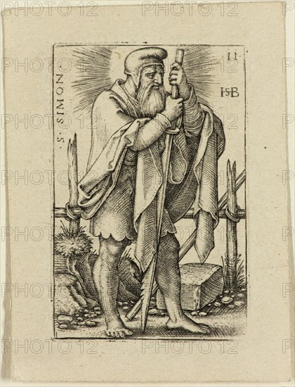 Hans Sebald Beham, German, 1500-1550, Simon, ca. 1545, Engraving printed in black ink on wove paper, Plate: 1 3/4 × 1 1/8 inches (4.4 × 2.9 cm)