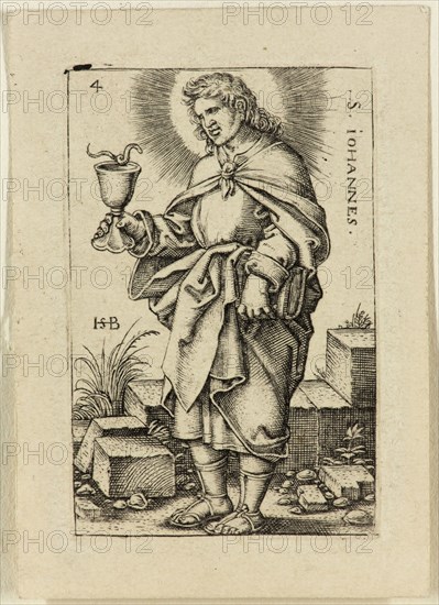 Hans Sebald Beham, German, 1500-1550, Saint John, ca. 1545, Engraving printed in black ink on wove paper, Plate: 1 3/4 × 1 1/8 inches (4.4 × 2.9 cm)
