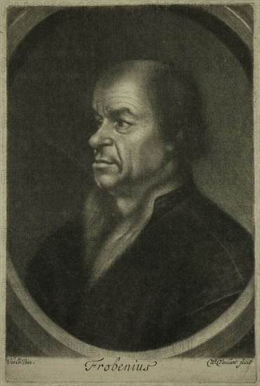 Wallerant Vaillant, Dutch, 1623-1677, after Hans Holbein the Younger, German, 1497-1543, Frobenius, between 1623 and 1677, Mezzotint printed in black ink on laid paper, Plate: 5 1/8 × 3 3/8 inches (13 × 8.6 cm)