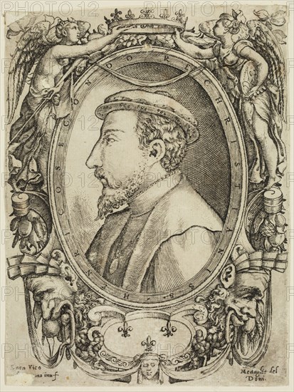 Enea Vico, Italian, 1523-1567, Henry II, King of France, 16th century, engraving printed in black ink on laid paper, Sheet (trimmed within plate mark): 5 7/8 × 4 3/8 inches (14.9 × 11.1 cm)