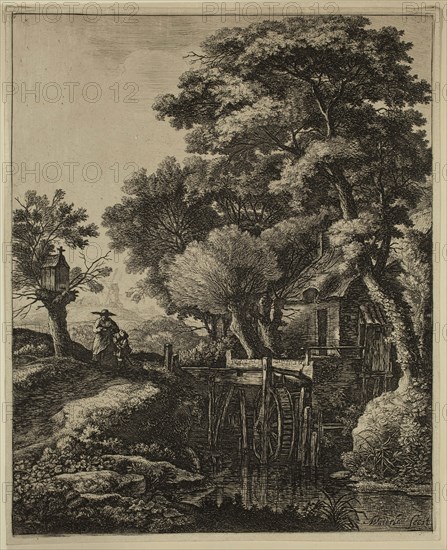 Anthonie Waterloo, Dutch, 1610-1690, Mill, 17th century, etching printed in black ink on laid paper, Plate: 11 3/8 × 9 1/8 inches (28.9 × 23.2 cm)