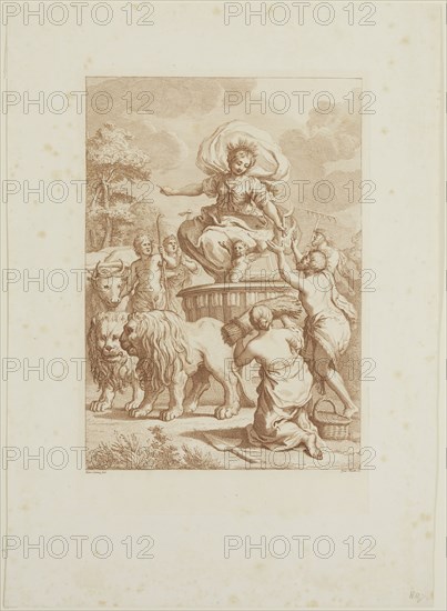 Giuseppi Zocchi, Italian, 1711-1767, after Pietro da Cortona, Italian, 1596-1669, (Untitled), 18th century, etching and engraving printed in brown ink on wove paper, Plate: 15 3/8 × 10 inches (39.1 × 25.4 cm)