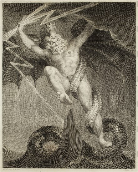 William Blake, English, 1757-1827, after Henry Fuseli, Swiss, 1741-1825, Tornado, 1795, Engraving, Image: 8 3/4 × 6 3/4 inches (22.2 × 17.1 cm)