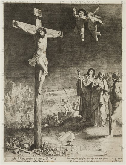 Jan Gerritsz van Bronchorst, Dutch, 1603-1661, after Cornelis van Poelenburgh, Dutch, 1594/95 - 1667, The Dying Christ, between 1603 and 1661, etching printed in black ink on laid paper, Sheet: 16 × 12 inches (40.6 × 30.5 cm)