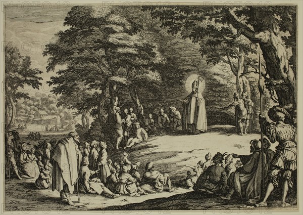 Jacques Callot, French, 1592-1635, Saint Amond, between late 16th and early 17th century, etching printed in black ink on laid paper, Sheet (trimmed within plate mark): 7 3/4 × 11 1/8 inches (19.7 × 28.3 cm)