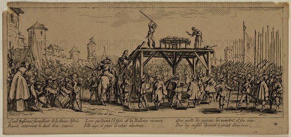 Unknown (French), after Jacques Callot, French, 1592-1635, La roue, between late 18th and 19th century, etching printed in black ink on wove paper, sheet trimmed within plate mark