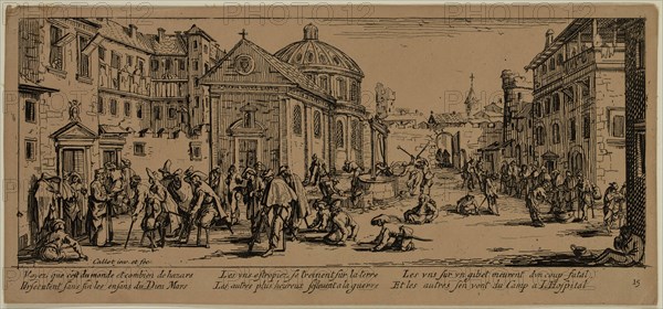 Unknown (French), after Jacques Callot, French, 1592-1635, L'hopital, between late 18th and 19th century, etching printed in black ink on wove paper, sheet trimmed within plate mark