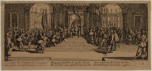 Unknown (French), after Jacques Callot, French, 1592-1635, Distribution des recompenses, between late 18th and 19th century, etching printed in black ink on wove paper, sheet trimmed within plate mark: