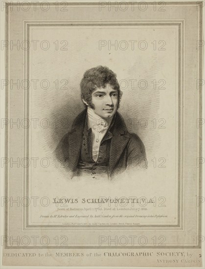 Anthony Cardon, English, 1773-1813, after Henry Edridge, English, 1769-1821, Lewis Schiavonetti 1765-1810, ca. 1811, engraving printed in black ink on laid paper, Sheet: 10 3/4 × 8 1/8 inches (27.3 × 20.6 cm)