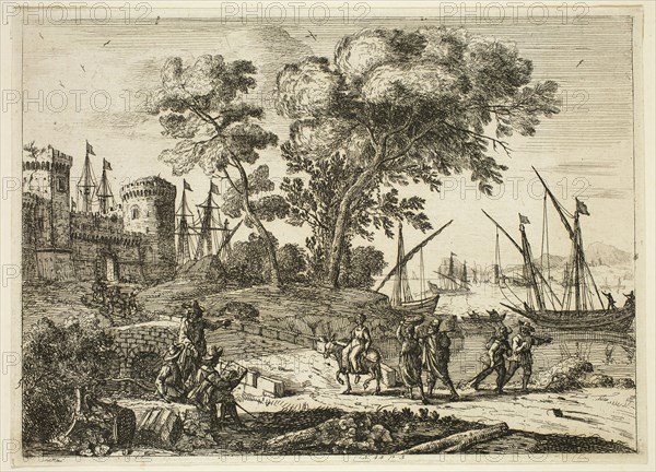 Claude Gellée, French, 1600-1682, The Draftsman, between 1635 and 1636, etching printed in black ink on laid paper, Plate: 5 1/8 × 7 1/8 inches (13 × 18.1 cm)