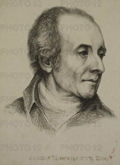 Ignace-Joseph de Claussin, French, 1795-1844, James Northcote, Esqr., ca. 1814, etching printed in black ink on chine collé, Plate: 10 3/4 × 7 7/8 inches (27.3 × 20 cm)