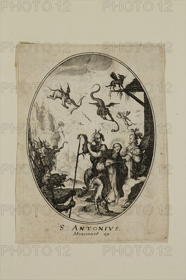 Nicolas Cochin, French, 1610-1686, S. Antonivs, between 1610 and 1686, etching printed in black ink on laid paper, Plate: 3 1/2 × 2 5/8 inches (8.9 × 6.7 cm)