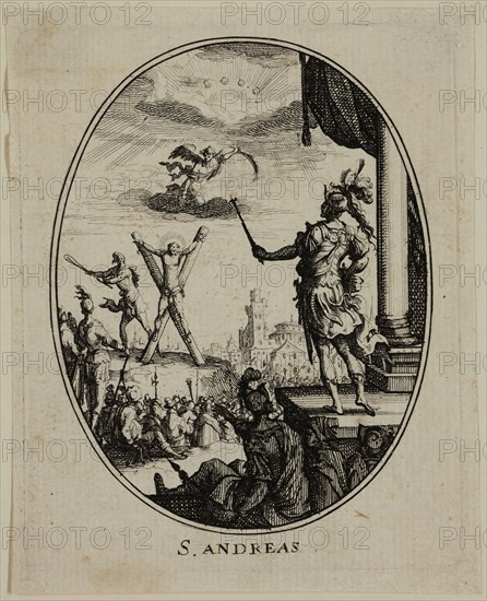 Nicolas Cochin, French, 1610-1686, S. Andreas, between 1610 and 1686, etching printed in black ink on laid paper, Plate: 3 1/4 × 2 3/4 inches (8.3 × 7 cm)