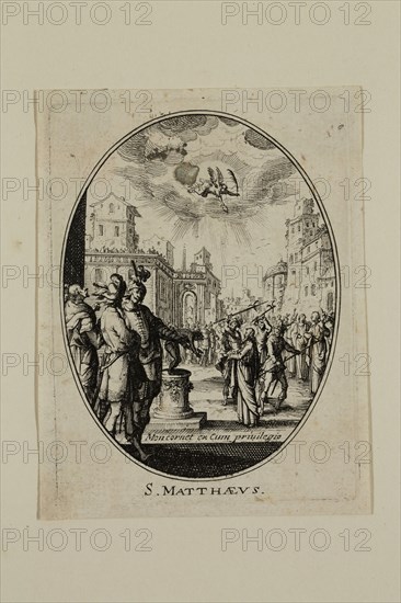 Nicolas Cochin, French, 1610-1686, S. Matthaevs., between 1610 and 1686, etching printed in black ink on laid paper, Plate: 3 3/8 × 2 1/2 inches (8.6 × 6.4 cm)