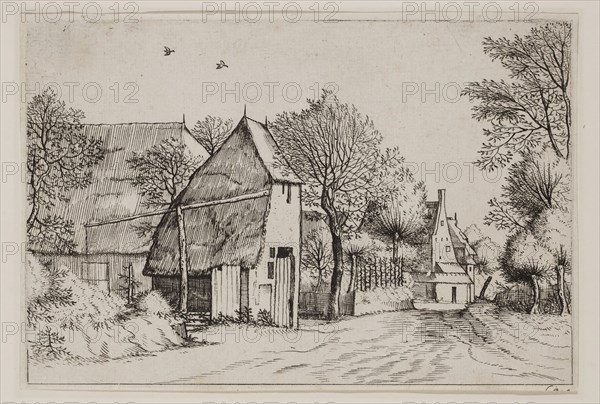 Jan Duetecum, Dutch, Landscape No. 4, ca. 1561, etching and engraving printed in black ink on laid paper, Sheet (see remarks): 5 1/2 × 8 1/8 inches (14 × 20.6 cm)