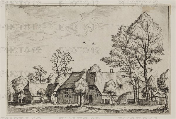 Jan Duetecum, Dutch, Landscape No. 19, ca. 1561, etching and engraving printed in black ink on laid paper, Sheet: 5 1/2 × 8 1/8 inches (14 × 20.6 cm)