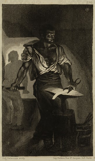 Eugène Delacroix, French, 1798-1863, Un forgeron, 1833, aquatint printed in black ink on (possibly wove) paper, Plate: 8 7/8 × 6 3/8 inches (22.5 × 16.2 cm)