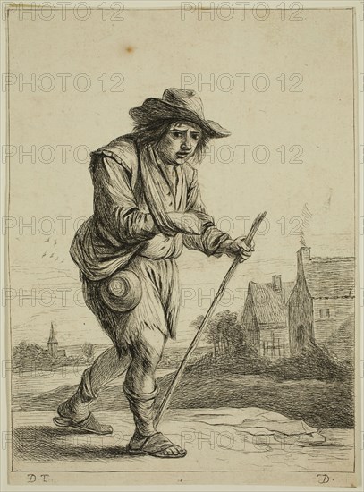 Dominique Vivant Denon, French, 1747-1826, Peasant with a Bandaged Arm, between 1747 and 1826, etching printed in black ink on laid paper, Sheet (trimmed within plate mark): 7 5/8 × 5 1/2 inches (19.4 × 14 cm)