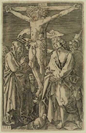 after Albrecht Dürer, German, 1471-1528, Christ on the Cross, between 1600 and 1800, engraving printed in black ink on laid paper, Plate: 4 1/2 × 2 7/8 inches (11.4 × 7.3 cm)