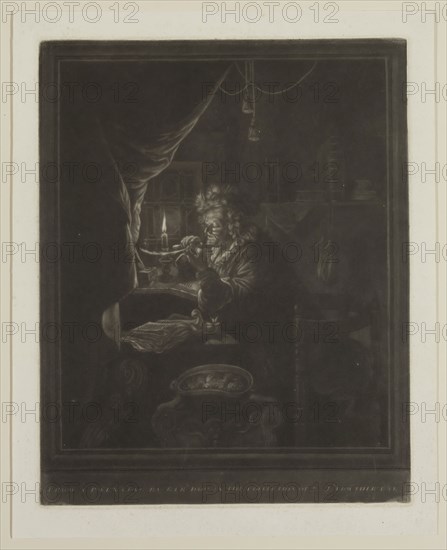 William Baillie, English, 1723-1810, after Gerhard Dou, Dutch, 1613-1675, Pen Cutter, between 1723 and 1810, Mezzotint and engraving printed in black ink on wove paper, Plate: 12 3/8 × 9 7/8 inches (31.4 × 25.1 cm)