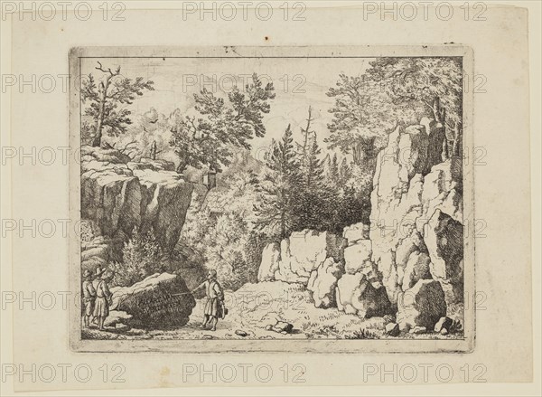 Allart van Everdingen, Dutch, 1621-1675, Inscription, between 1621 and 1675, etching and drypoint printed in black ink on laid paper, Plate: 4 1/4 × 5 5/8 inches (10.8 × 14.3 cm)