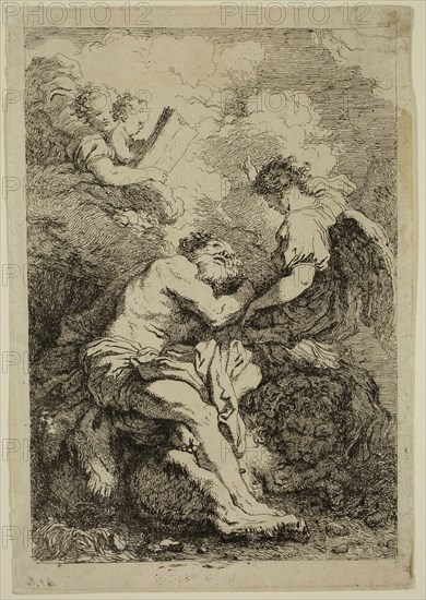 Jean Honoré Fragonard, French, 1732-1806, after Johan Liss, Dutch, 1595-1629, Saint Jerome, between 1732 and 1806, etching printed in black ink on laid paper, Sheet (trimmed within final plate mark): 6 5/8 × 4 1/2 inches (16.8 × 11.4 cm)