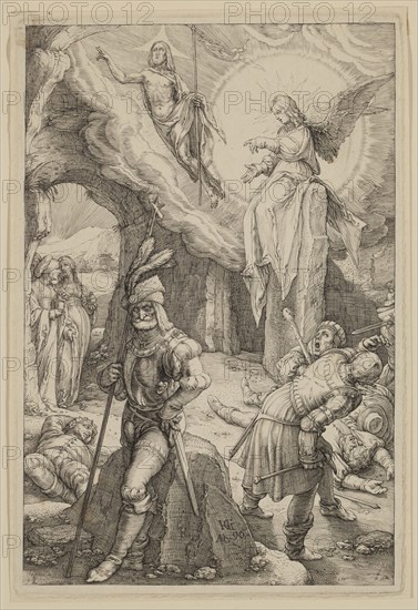 Hendrick Goltzius, Dutch, 1558-1617, Resurrection, 1596, engraving printed in black ink on laid paper, Plate: 8 × 5 3/8 inches (20.3 × 13.7 cm)