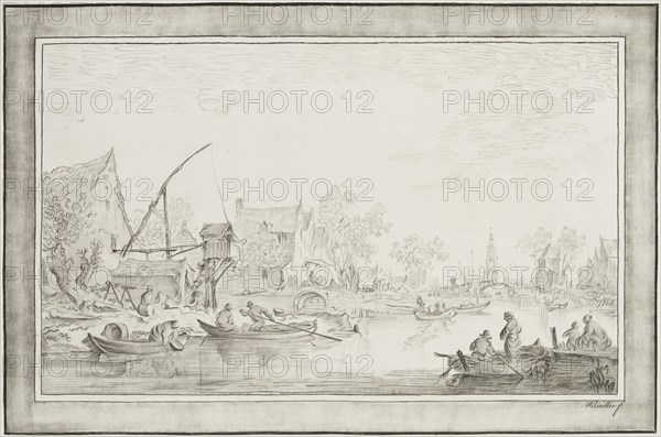 William Baillie, English, 1723-1810, after Jan van Goyen, Dutch, 1596-1656, Alphen, a Vilage near Leyden, ca. 1777, Engraving printed in black ink on wove paper, Image: 8 1/8 × 12 1/4 inches (20.6 × 31.1 cm)