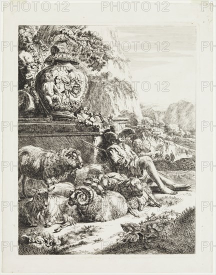 Anton Hertzinger, German, 1763-1832, Shepherd, 19th Century, Etching printed in black on wove paper, plate: 13 x 10 1/8 in.