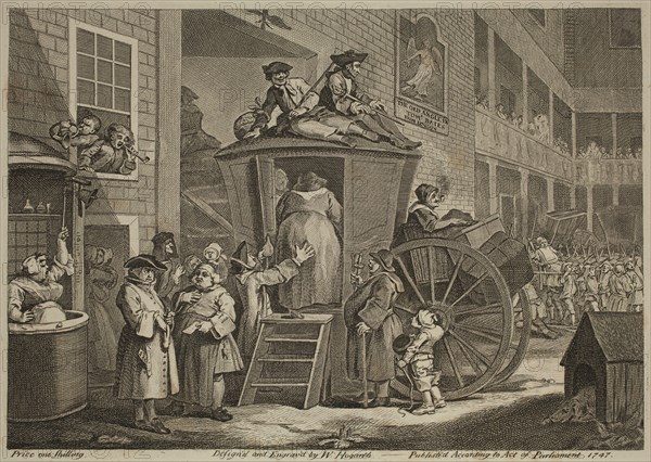 William Hogarth, English, 1697-1764, The Stage Coach, 1747, Engraving printed in black on wove paper, plate: 8 5/8 x 12 1/8 in.