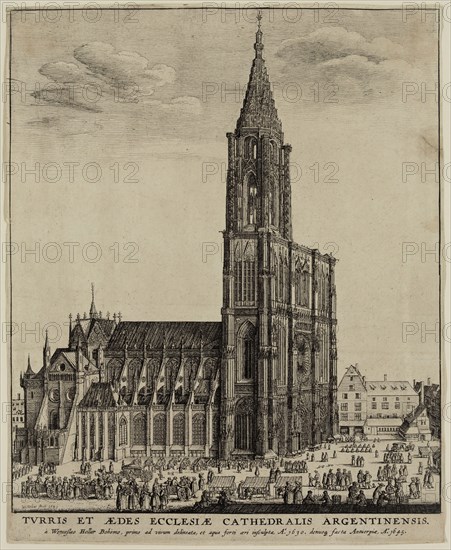 Wenceslaus Hollar, German, 1607-1677, Strassburg Cathedral, 1645, etching printed in black ink on laid paper, Plate: 8 5/8 × 7 inches (21.9 × 17.8 cm)