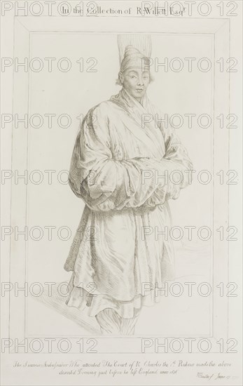 William Baillie, English, 1723-1810, after Peter Paul Rubens, Flemish, 1577-1640, The Siamese Ambassador at the Court of King Charles I, 1774, crayon manner engraving printed in black ink on wove paper, Plate: 19 1/2 × 13 inches (49.5 × 33 cm)