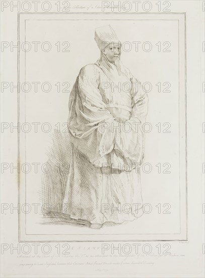 William Baillie, English, 1723-1810, after Peter Paul Rubens, Flemish, 1577-1640, Siamese Priest Attached to the Embassy at the Court of Charles I, 1774, crayon manner engraving printed in black ink on wove paper, Plate: 18 × 13 inches (45.7 × 33 cm)