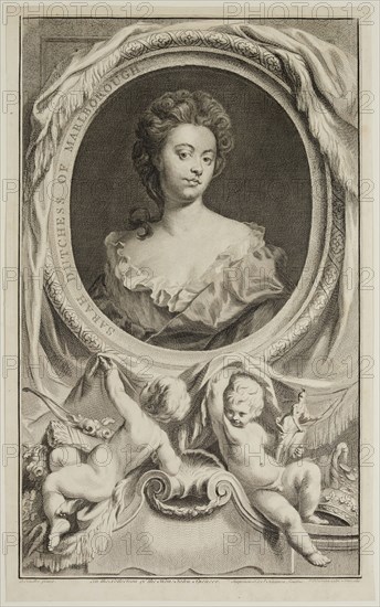 Jacob Houbraken, Dutch, 1698-1780, after Godfrey Kneller, English, 1646-1723, Sarah, Duchess of Marlborough, 1745, engraving and etching printed in black ink on laid paper, Plate: 14 × 8 1/2 inches (35.6 × 21.6 cm)