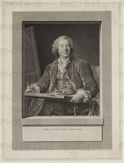 Ignaz Sebastian Klauber, German, 1753-1817, after Pierre Le Sueur, French, 1786-1786, Charles Vanloo, 1785, engraving printed in black ink on laid paper, Plate: 15 3/8 × 11 1/2 inches (39.1 × 29.2 cm)