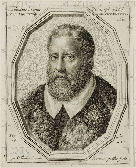 Ottavio Leoni, Italian, 1578-1630, Louis Leoni, Painter, 1625, engraving printed in black ink on laid paper, Plate: 5 5/8 × 4 3/8 inches (14.3 × 11.1 cm)