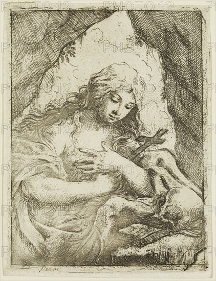 Lorenzo Loli, Italian, 1612-1691, Saint Mary Magdalene, 17th century, etching and engraving printed in black ink on laid paper, Plate: 7 1/8 × 5 3/8 inches (18.1 × 13.7 cm)