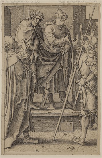 Unknown (Dutch), after Lucas van Leyden, Netherlandish, 1494-1533, Ecce Homo, between 1521 and 1887, etching and engraving printed in black ink on wove paper, Sheet (trimmed within plate mark): 4 5/8 × 3 inches (11.7 × 7.6 cm)