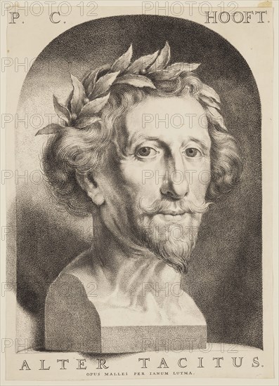 Janus, The Younger Lutma, Dutch, 1624-1685, Pieter Cornelisz Hooft, 17th century, stipple engraving printed in black ink on laid paper, Sheet (trimmed within plate mark): 11 × 7 7/8 inches (27.9 × 20 cm)