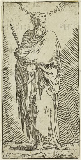 Master F.P., Italian, active 16th century, Saint Bartholomew, 16th century, etching printed in black ink on laid paper, Sheet: 4 3/4 × 2 3/8 inches (12.1 × 6 cm)