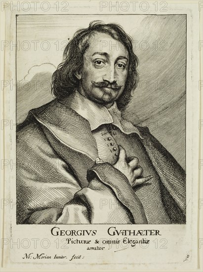 Matthaus Merian, German, 1621-1687, George Gutthaeter, Merchant and Art Connoisseur of Nuremberg, mid- to late 17th century, engraving printed in black ink on laid paper, Plate: 6 7/8 × 4 7/8 inches (17.5 × 12.4 cm)