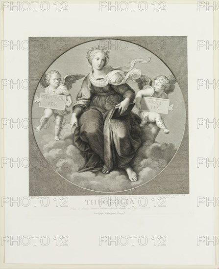 Raphael Morghen, Italian, 1758-1833, after Raphael, Italian, 1483-1520, Theology, between 1758 and 1833, Engraving printed in black ink on wove paper, Plate: 16 3/8 × 14 7/8 inches (41.6 × 37.8 cm)