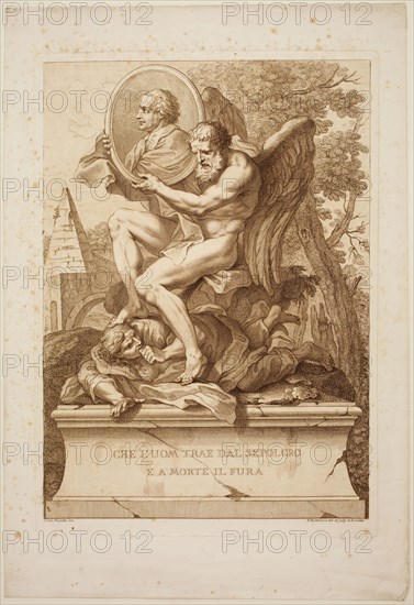 Francesco Bartolozzi, Italian, 1727-1815, after Carlo Maratta, Italian, 1625-1713, Pietro da Cortona 1596 - 1669, between 1727 and 1815, etching and engraving printed in brown ink on wove paper, Plate: 17 5/8 × 12 1/2 inches (44.8 × 31.8 cm)