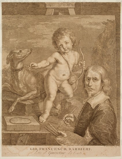 Francesco Bartolozzi, Italian, 1727-1815, after Guercino (Giovanni Francesco Barbieri), Italian, 1591-1666, Giovanni Francesco Barbieri, called Guercino 1591 - 1666, 1764, engraving and etching printed in brown ink on wove paper, Image: 11 1/4 × 9 3/8 inches (28.6 × 23.8 cm)