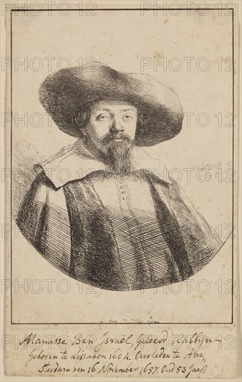 Rembrandt Harmensz van Rijn, Dutch, 1606-1669, Samuel Manesseh Ben Israel, 1636, etching printed in black ink on laid paper, Plate: 5 7/8 × 4 1/8 inches (14.9 × 10.5 cm)