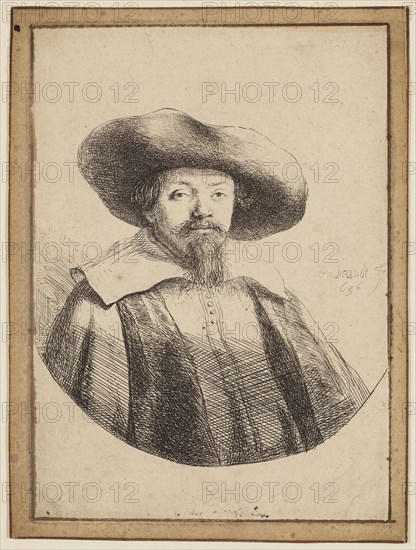 Rembrandt Harmensz van Rijn, Dutch, 1606-1669, Samuel Manasseh Ben Israel, 1636, etching printed in black ink on laid paper, Plate: 5 7/8 × 4 1/8 inches (14.9 × 10.5 cm)