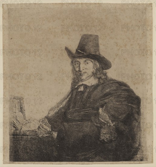 Rembrandt Harmensz van Rijn, Dutch, 1606-1669, Jan Asselyn, between 1606 and 1669, etching and drypoint printed in black ink on laid paper, Image: 7 3/8 × 6 3/4 inches (18.7 × 17.1 cm)